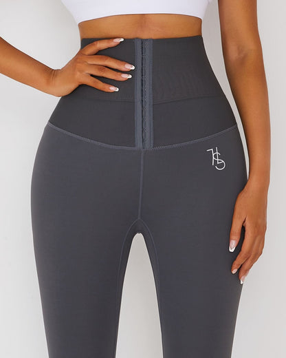 Female Hooks 3 Row High Waist Fitness Corset Leggings