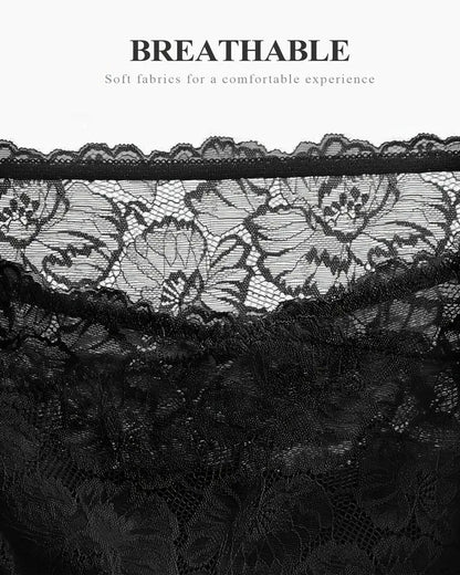 5-Pack Women's Lace High Waist Stretch Briefs