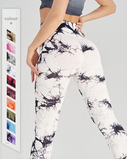 Seamless Tie-dye High-waisted Slimming Butt-lifting Tight-fitting Yoga Pants