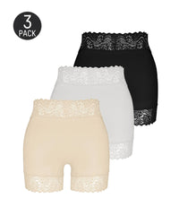 [3-Pack]Nude+Black+White