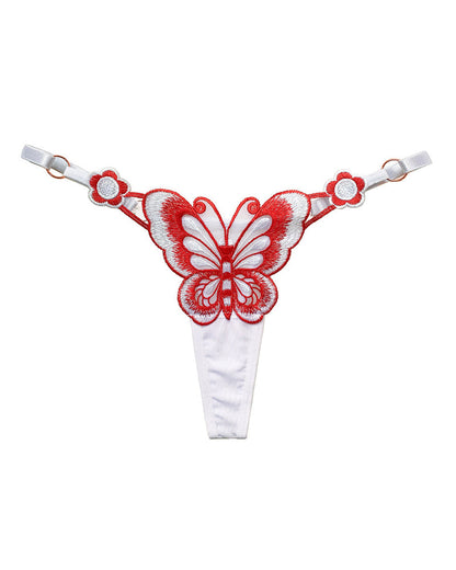 Sexy Butterfly Embroidered Low-rise Thong