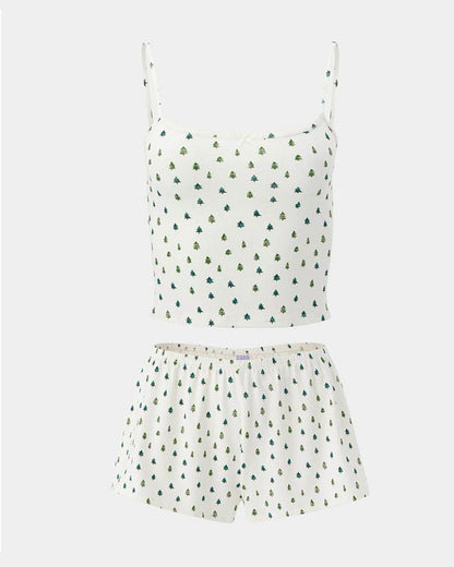 Christmas Comfortable Casual Stretch Vest Shorts Loungewear Set