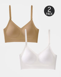 [2-Pack]White+Tan
