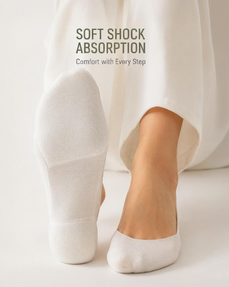 6-Pair Pure Cotton Non-Slip Invisible Boat Socks