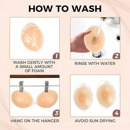 Invisible Push Up Reusable Silicone Strapless Adhesive Bra