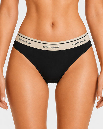 6-Pack Sexy Ice Silk Seamless Letter Colorblock Thongs