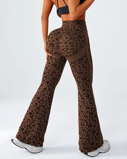 Women's Seamless Leopard Print High-Waisted Elastic Sports Yoga Pants