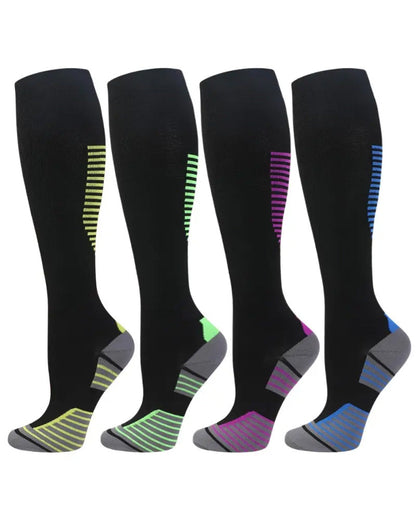 4 Pairs High-Elastic Breathable Sports Calf Compression Socks