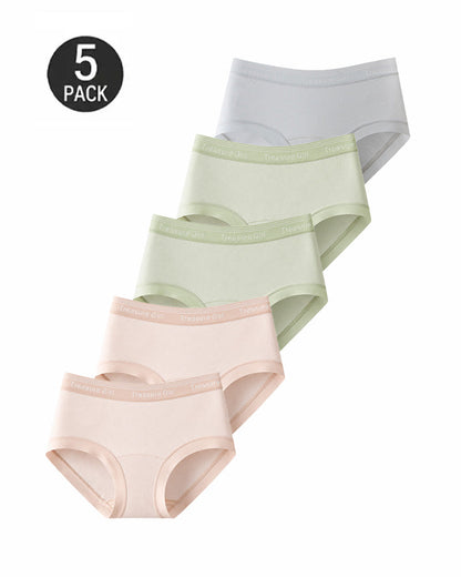 Five-Pack Cotton Seamless Breathable Panties