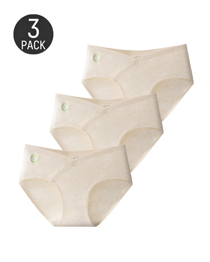 Multi-Pack Seamless Pure Cotton Low Waist V-Shaped Maternity Antibacterial Briefs