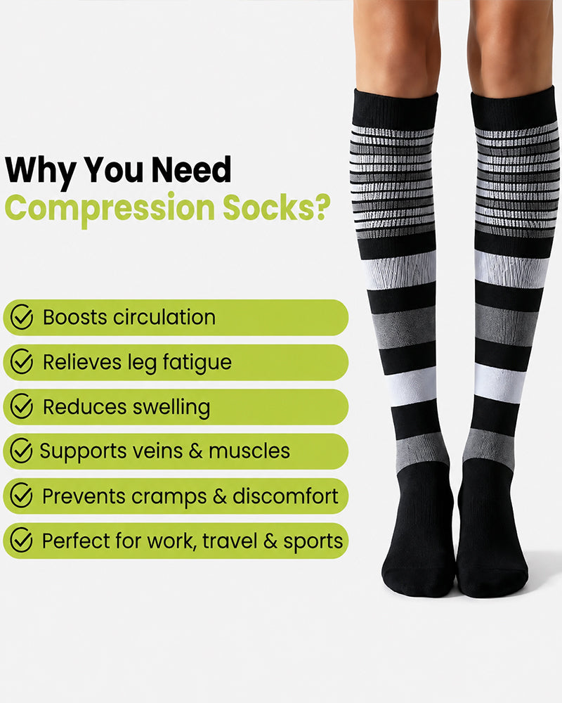 4 Pairs High-Elastic Breathable Sports Calf Compression Socks