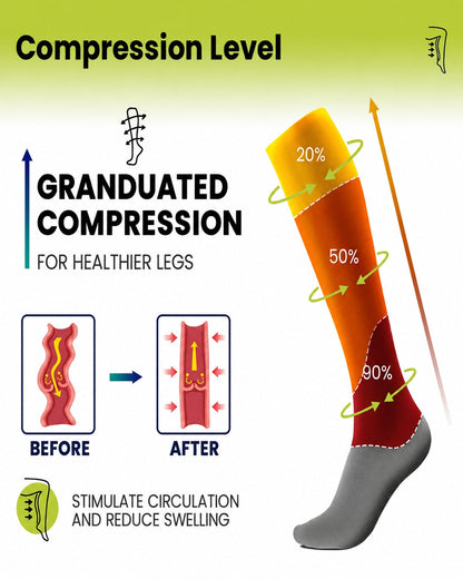 4 Pairs High-Elastic Breathable Sports Calf Compression Socks