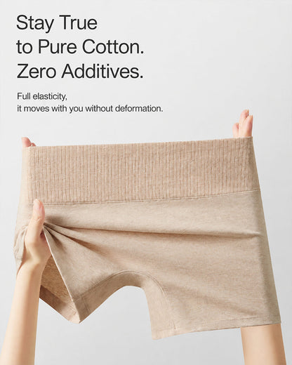 3-Pack Pure Cotton High Waist Tummy Control Seamless Breathable Boyshorts
