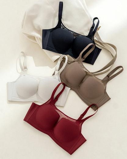 Seamless Push-up Anti-sagging Wire-free See-through Mesh Bra