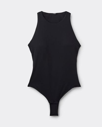 Round Neck Seamless with Bra Cups Tight-fitting Stretch Bodysuit