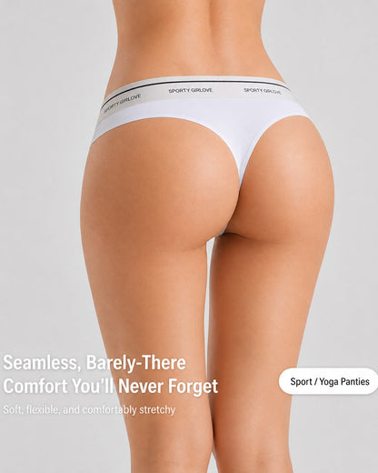 6-Pack Sexy Ice Silk Seamless Letter Colorblock Thongs