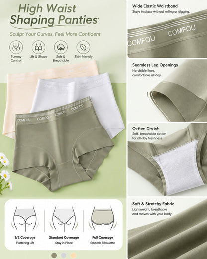 Five-Pack Mid Waist Pure Cotton High Elasticity Breathable Briefs