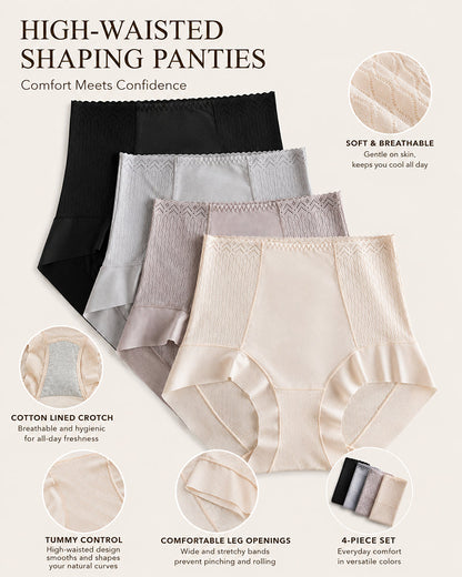 High-waisted Tummy-control Breathable Ice Silk Seamless Panties