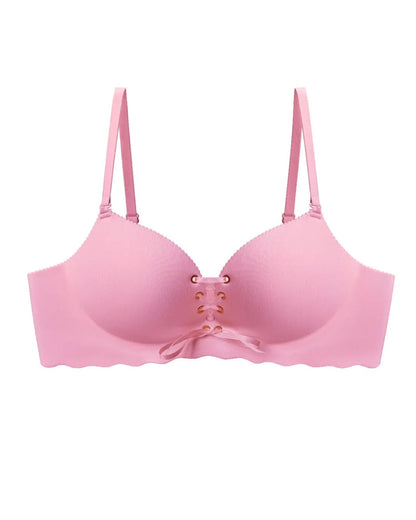 Women's Sexy Drawstring Push-Up Detachable Shoulder Straps Wire-Free Comfort Bra