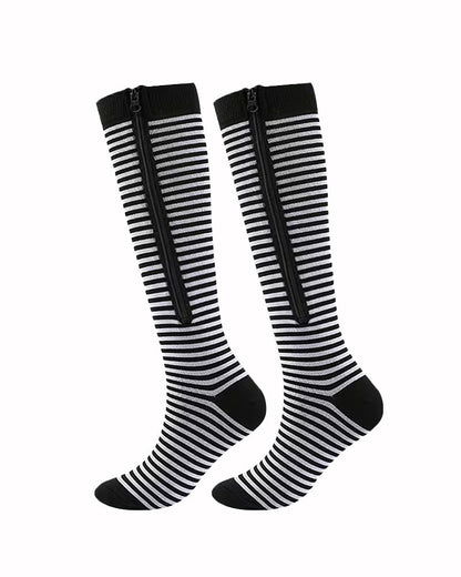 Multi-pack of Zippered Breathable Elastic Compression Stockings