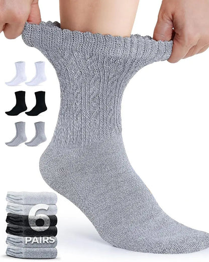 6-Pair Women's Bamboo Fiber Cable Knit Socks