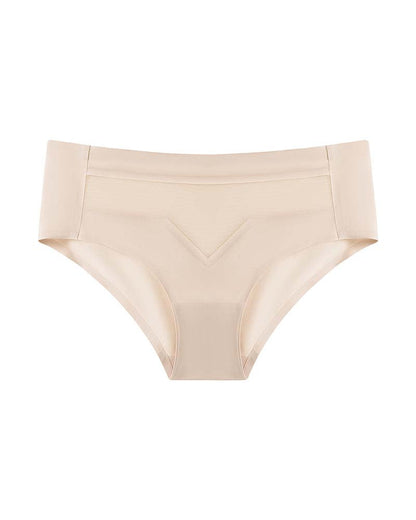Mid-Waist Ice Silk Naked Invisible Underwear