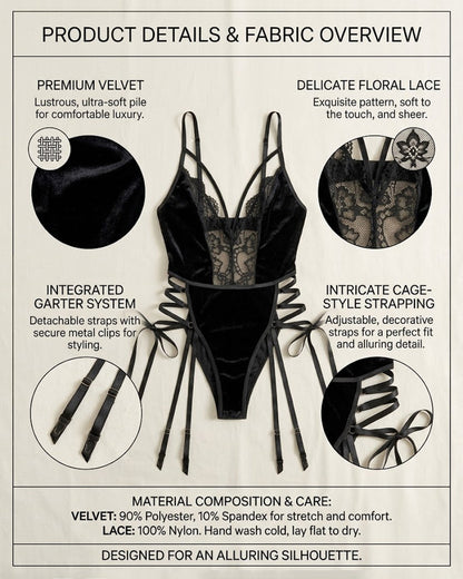 Sexy Deep V Lace Open-Crotch Bodysuit