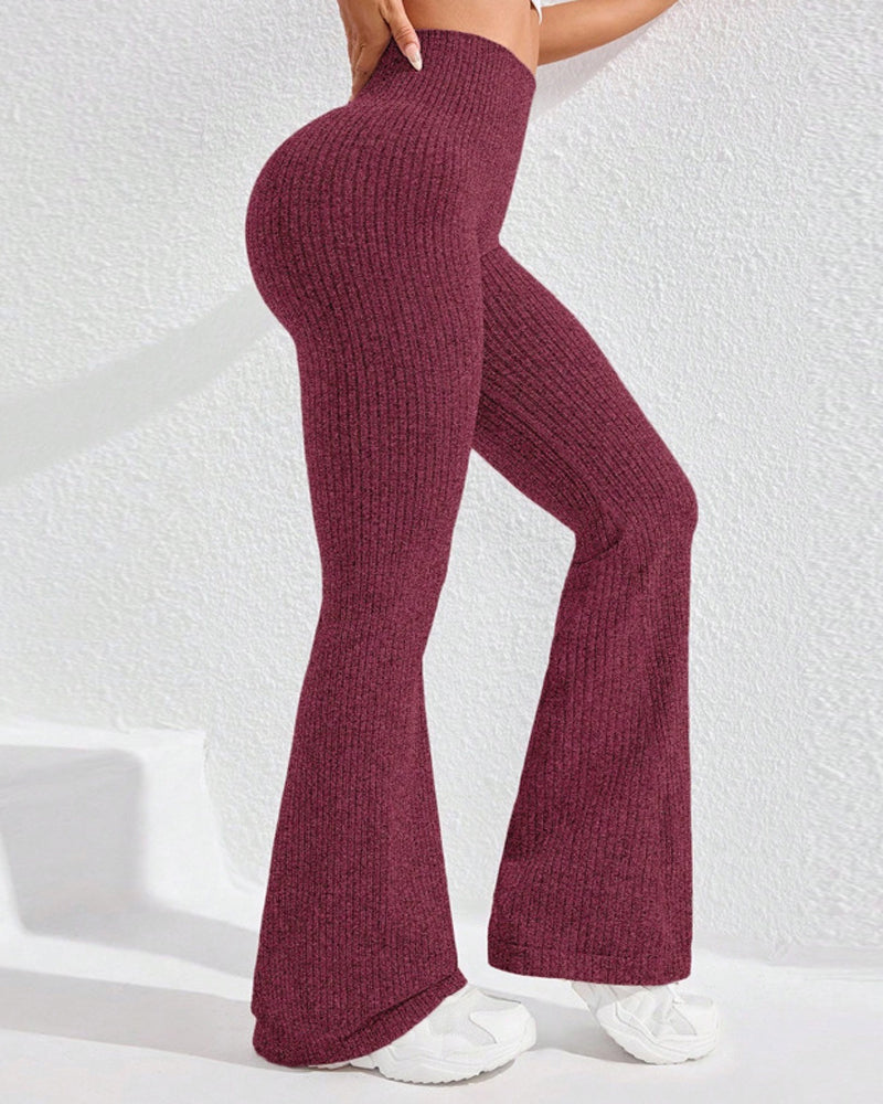 Women's Casual High-Waisted Comfortable Breathable Sports Yoga Tight Flare Pants