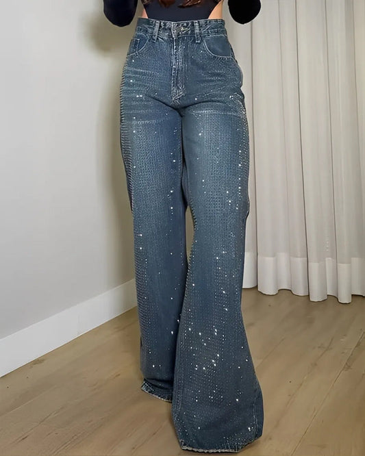 Diamond Front Casual Straight Jeans